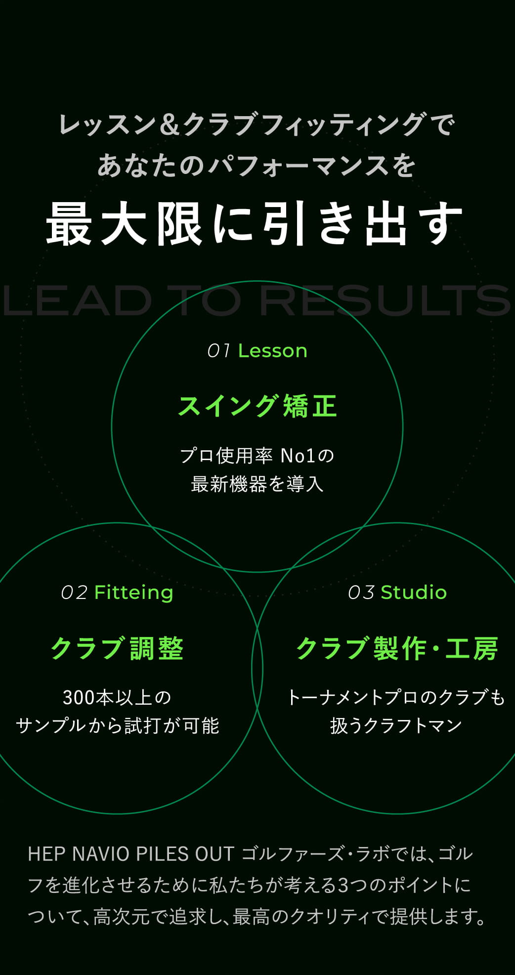 レッスン＆クラブフィッティングであなたのパフォーマンスを最大限に引き出す